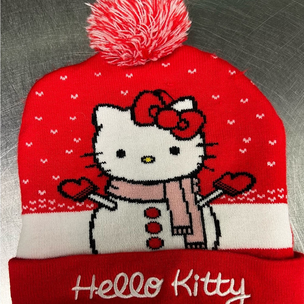 Hello Kitty Festive Red and White Beanie